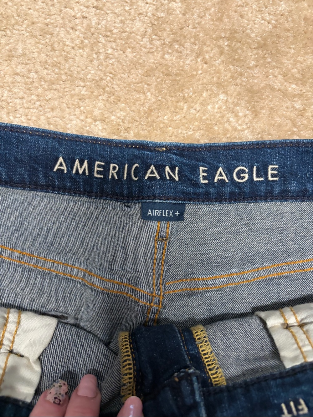 American Eagle Outfitters Men's Straight Jeans in Light and Dark Blue Washes - Picture 8 of 16